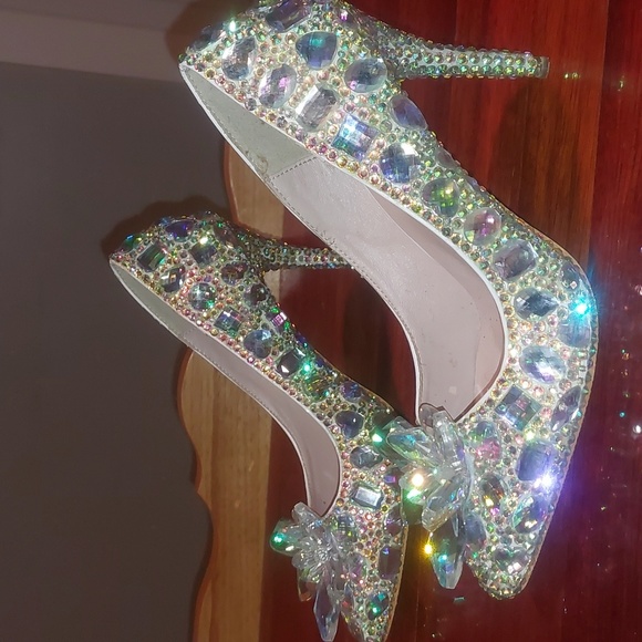 Rhinestone heels. ( Iridescent type of color ) - Picture 3 of 10